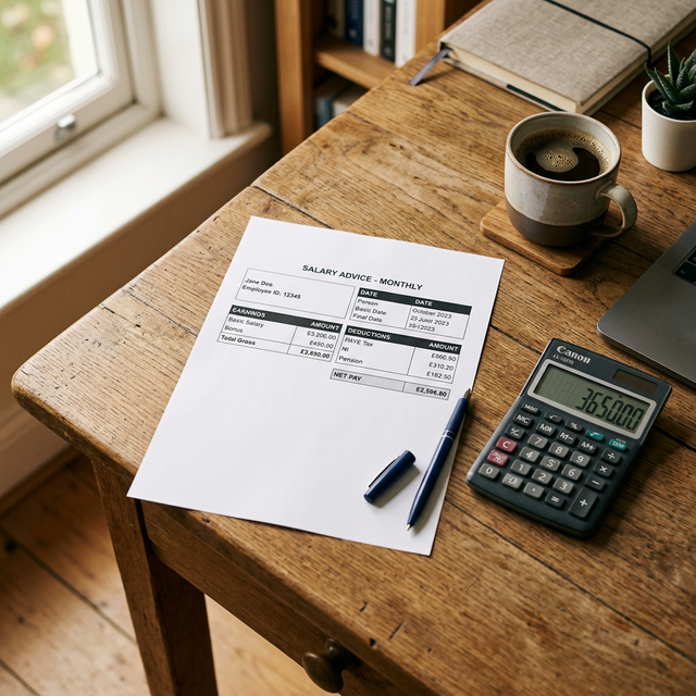 Nómina con retenciones señaladas