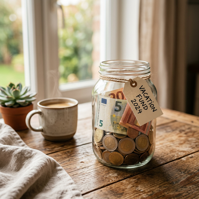 Hucha de emergencia con monedas