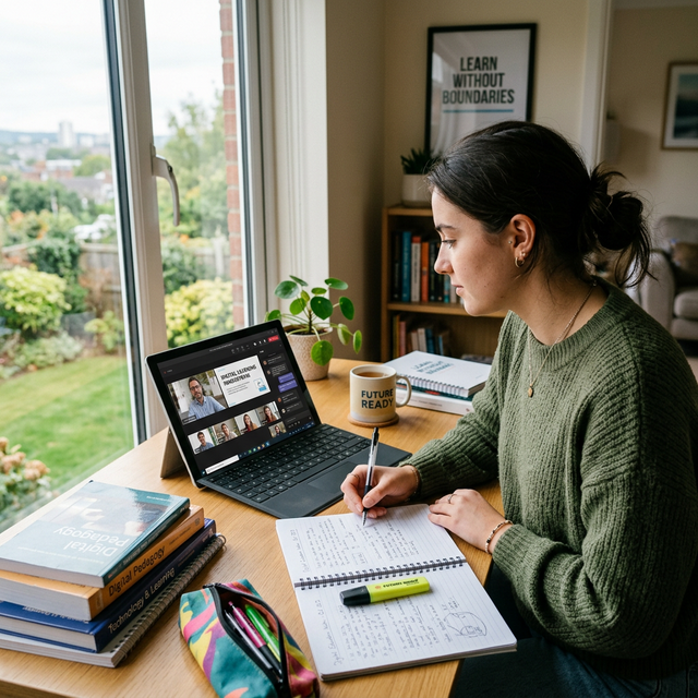 Estudiante aprendiendo con un tutor IA