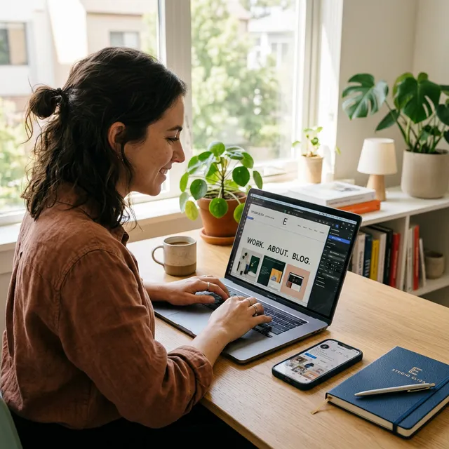 Persona construyendo su marca personal online