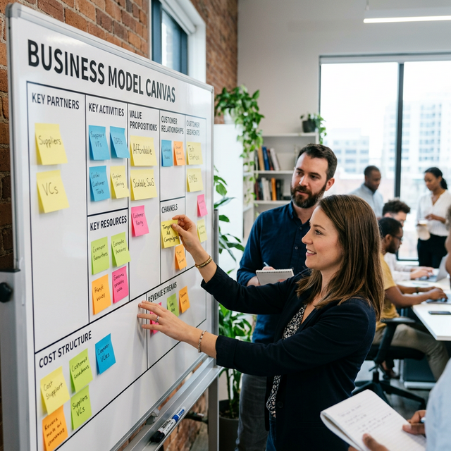 Business Model Canvas con post-its