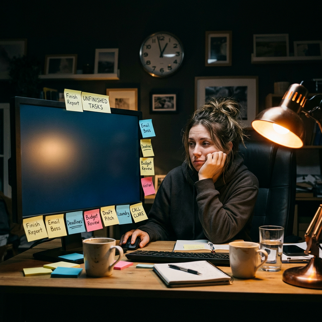 Reloj con tareas pendientes