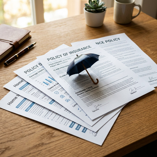 Paraguas protegiendo de la lluvia como metáfora de seguros